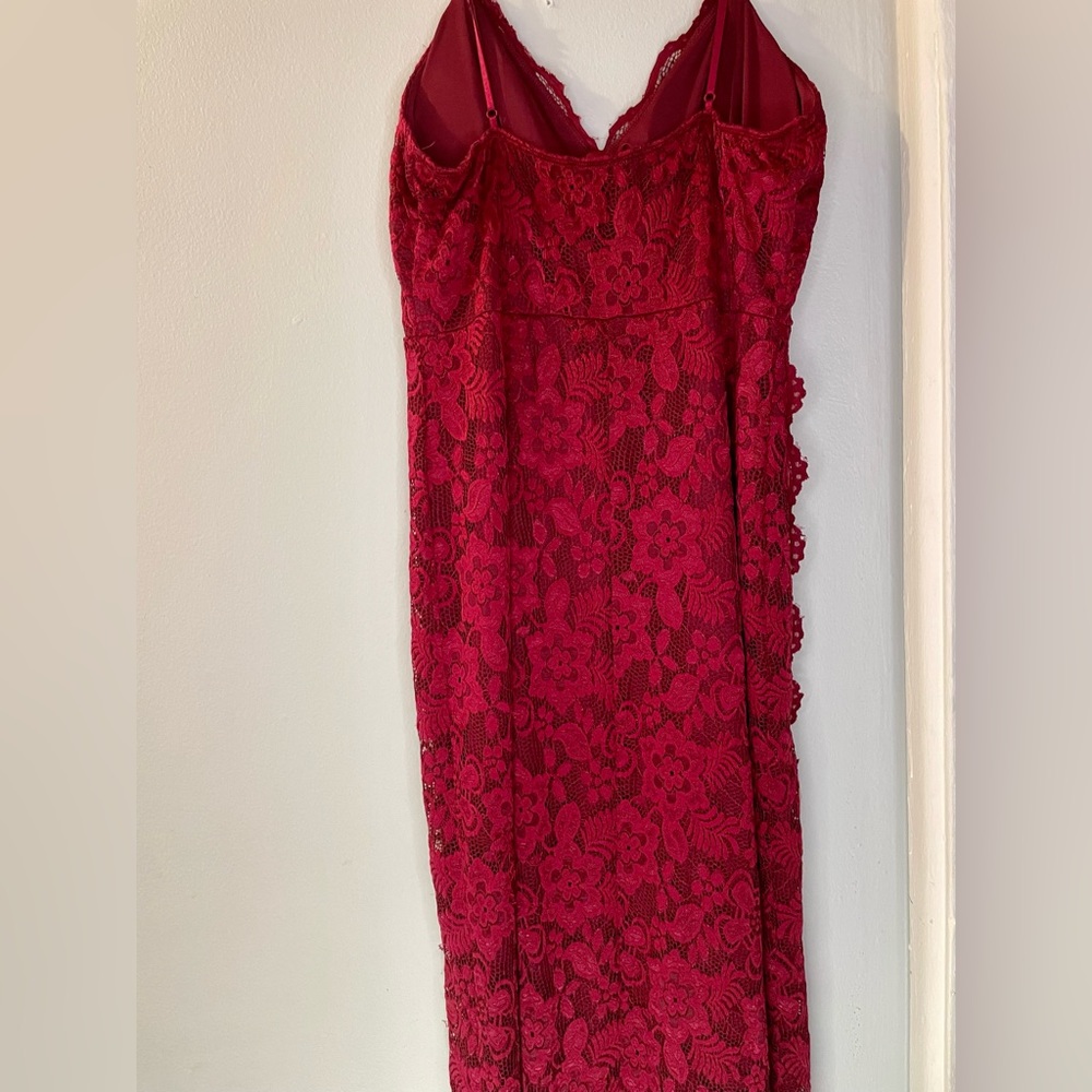 burgundy lace dress  size 1X